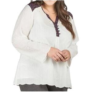 Matilda Jane Snow Globe Long‎ Sleeve Floral Print Embroidered Tunic Large